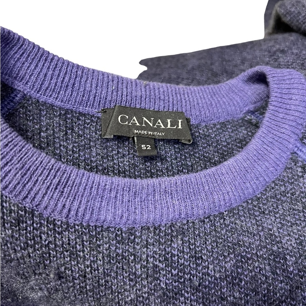 Canali Men's Violet Crewneck Sweater - Picture 8 of 9
